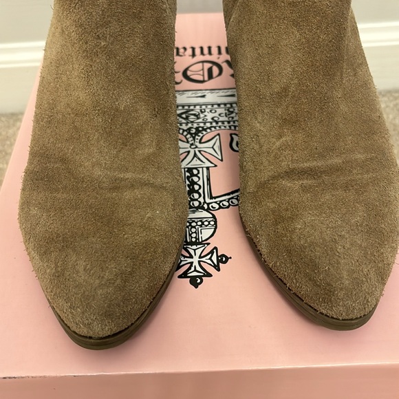 Faux Suede Tan Ankle Booties - Picture 4 of 9